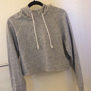 Grey cropped hoodie